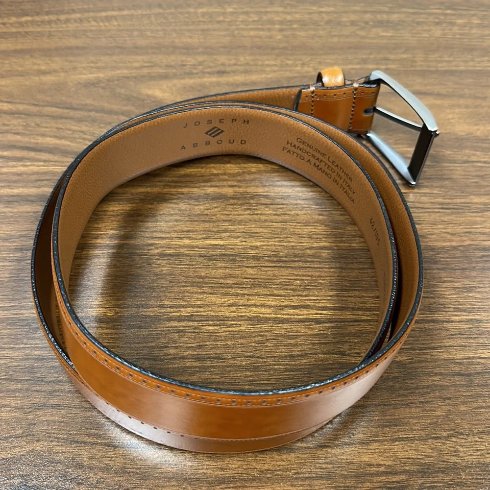 Joseph Abboud Punched Leather Belt